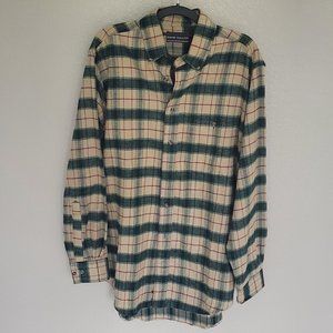 David Taylor Men's Plaid, All Cotton, Button Down Shirt, Size M